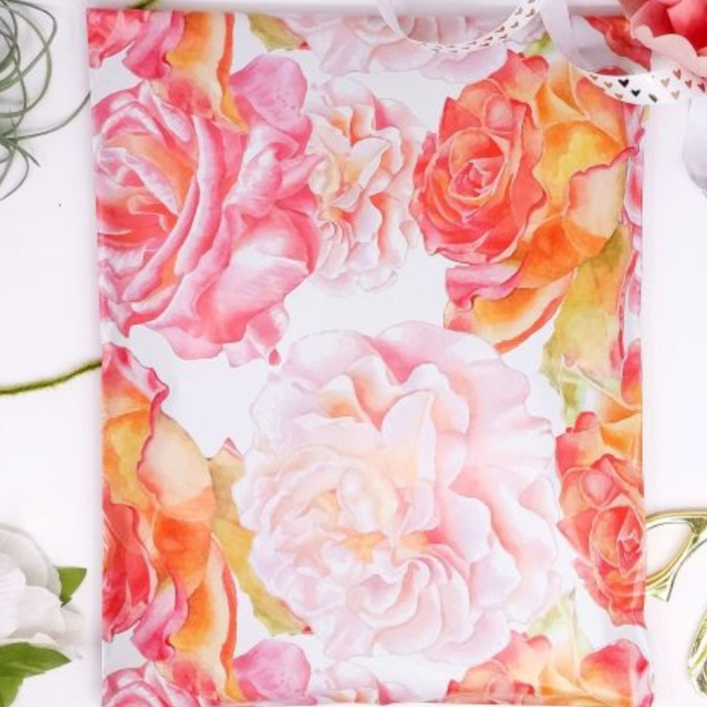❗️ONLY 1 Left ❗️25 10X13 Watercolor Roses Poly Mailers - Picture 10 of 10